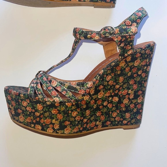 Jeffrey Campbell Floral Wedges - Picture 1 of 6